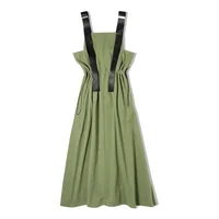 Maden Green Adjustable Strap Dress for Women Suspender Long Skirt Casual Loose Fit Cargo Sleeveless Dress for Summer - Image 6