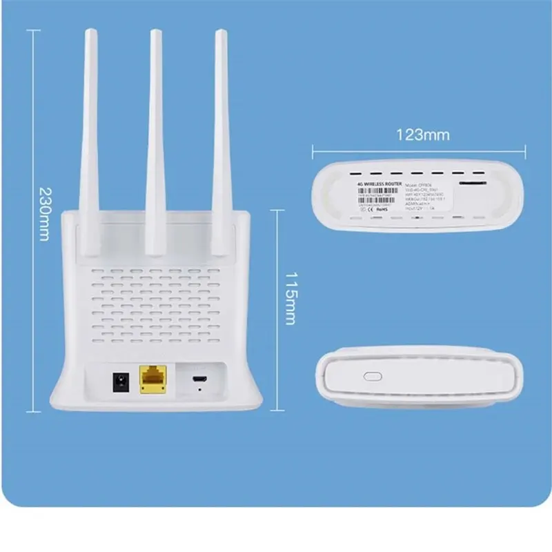 TIANJIE 4G Wifi Router Sim Card Wireless Modem For IP Camera Outdoor Hotspot Coverage LAN WAN Adapter with External Antenna
