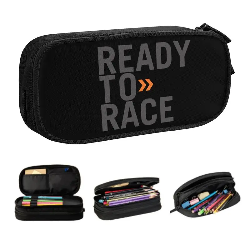 

Ready To Race Pencil Case for Boy Girl Big Capacity Motorcycle Rider Racing Sport Pen Box Bag School Supplies