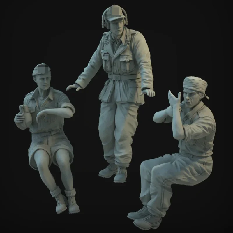 1/35 WWII Panzersoldat Resinbausatz - 4 Figuren Unbemalt