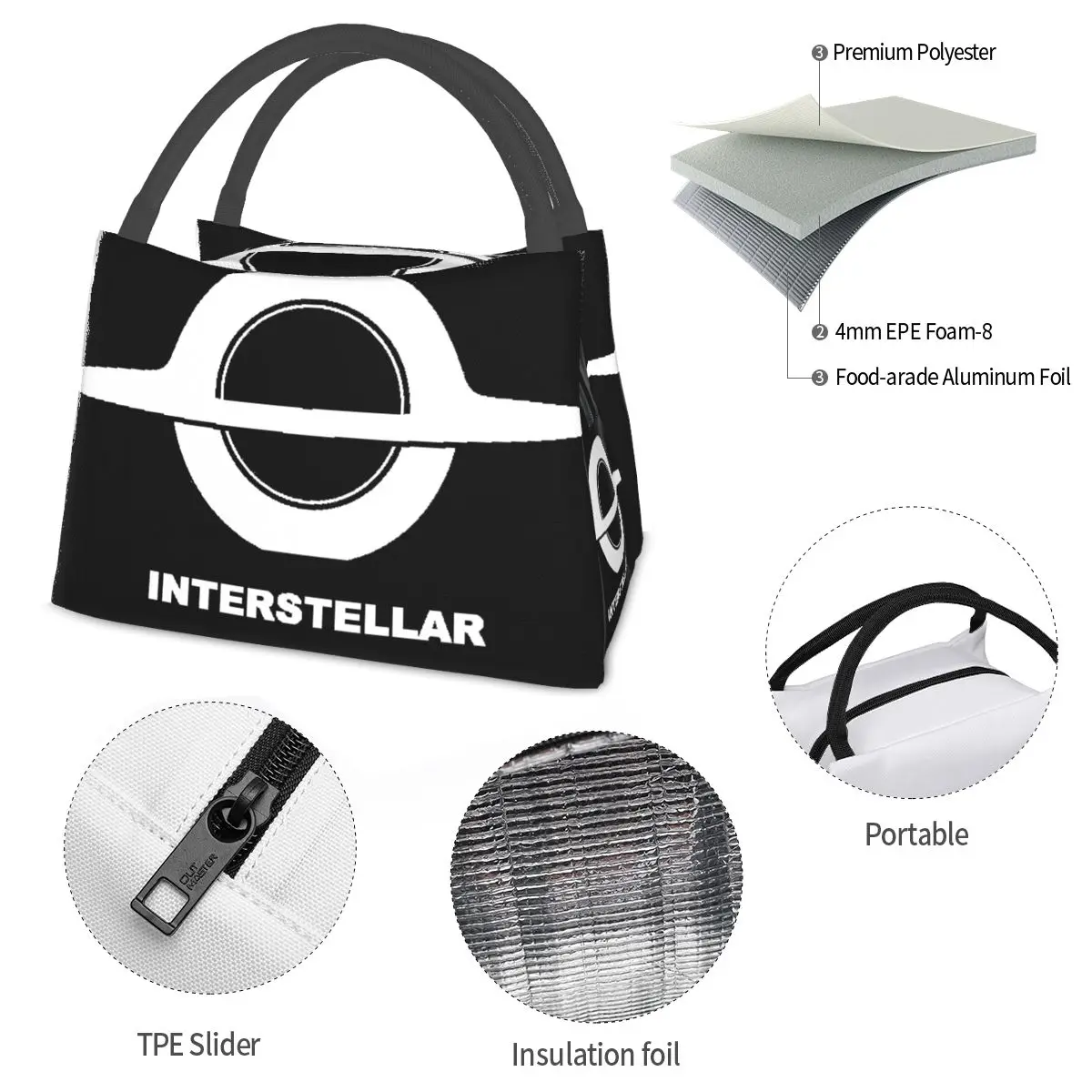 Interstellar Wormhole Portable insulation bag for Cooler Thermal Food Office Pinic Container