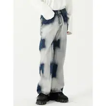 

Poetry | Four Seasons New Products Tie-dye Splashed Ink Jeans Male Ins Trend Loose Street Pants Classic Pants