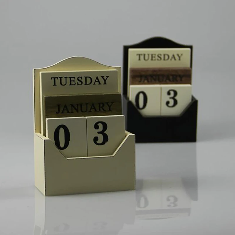Perpetual Calendar Desk Wooden Block Home Office | Perpetual Wood Table  Calendars - Desk Calendar - Aliexpress