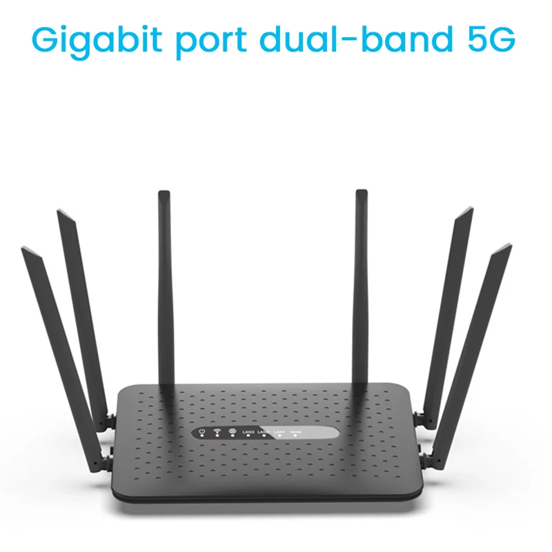 Router Wifi Router Wireless Gigabit 2.4G/5G Router Wifi Dual Band Con 6 Antenne Amplificatore Di Segnale Ripetitore Wifi-Nero