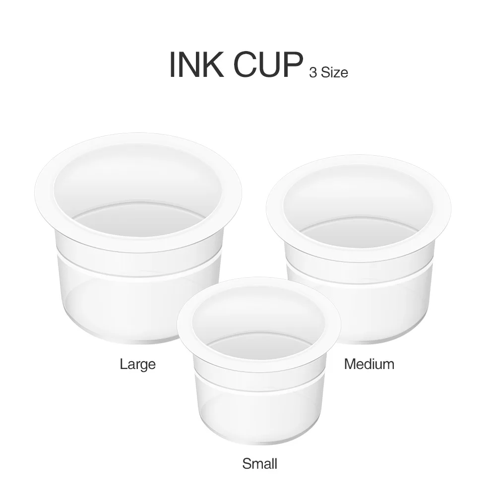 

100Pcs Plastic Microblading Tattoo Ink Cup Cap Pigment Clear Holder Container S/M/L Size For Needle Tip Grip tattoo supplis