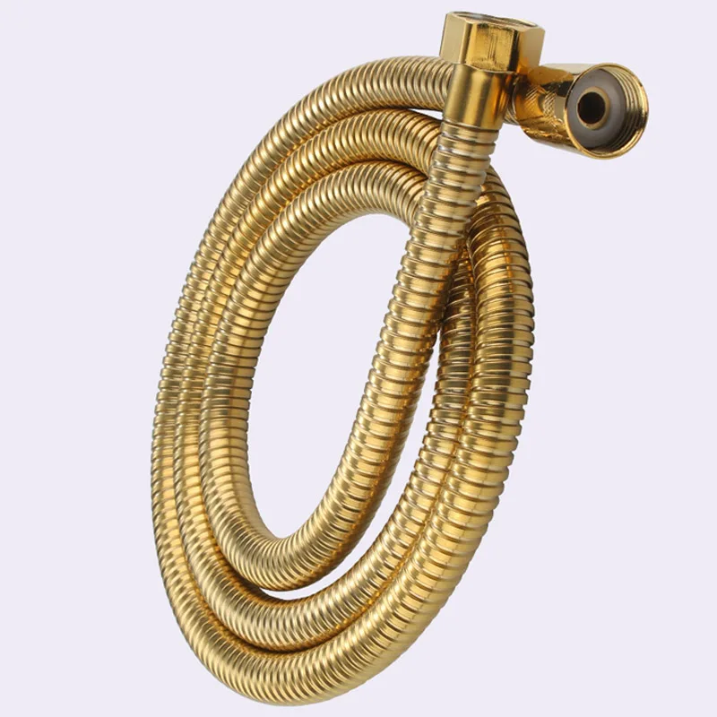 Gold Stainless Steel Flexible Shower Hose Long Bathroom Shower Water Hose Extension Plumbing Pipe Pulling Tube plumbing hose shower hose extender water pipe shower hose plumbing supply hose