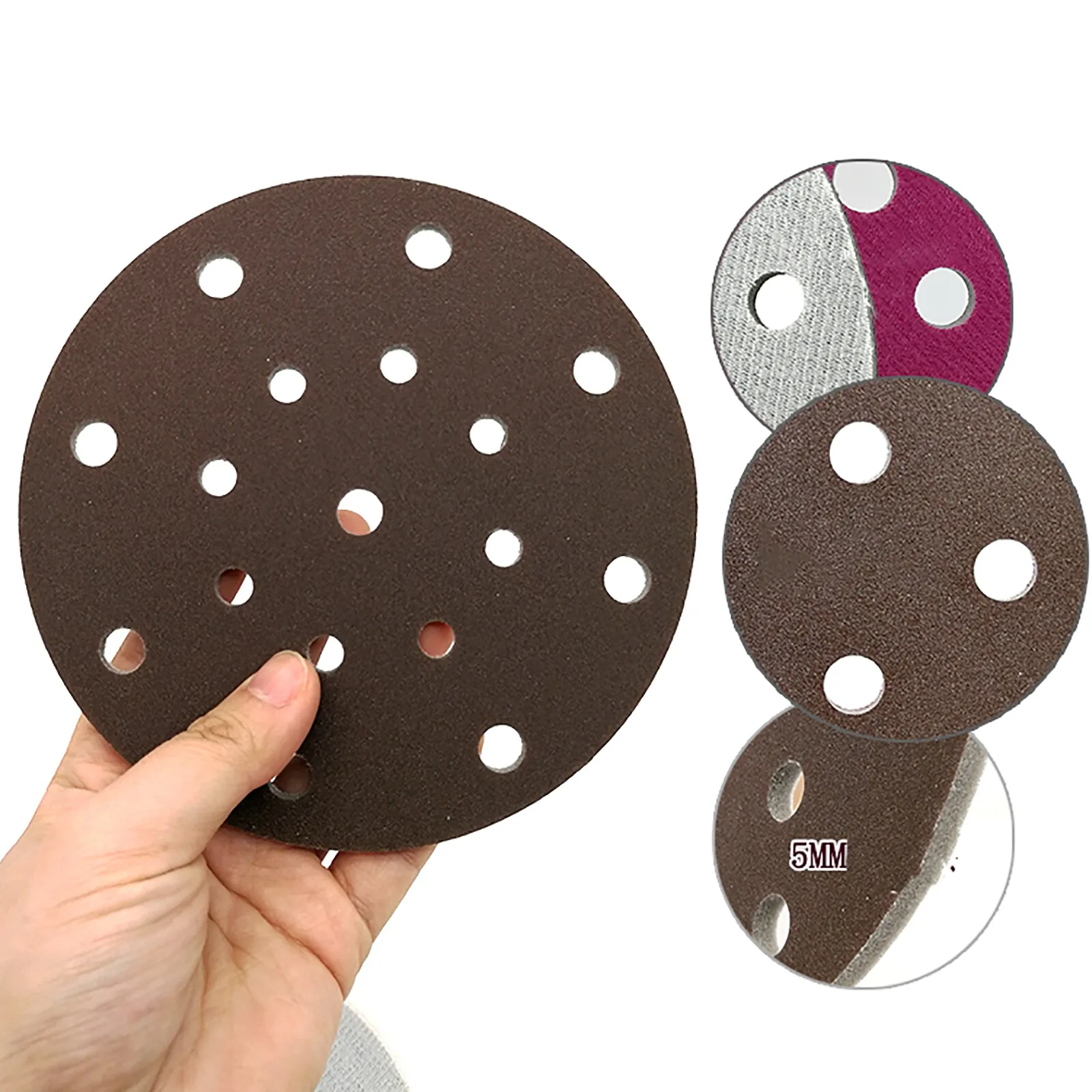 

6"150mm 17 Hole Foam Sanding Block Wet/Dry Sandpaper Sponge Pads 300#-2000# Grit