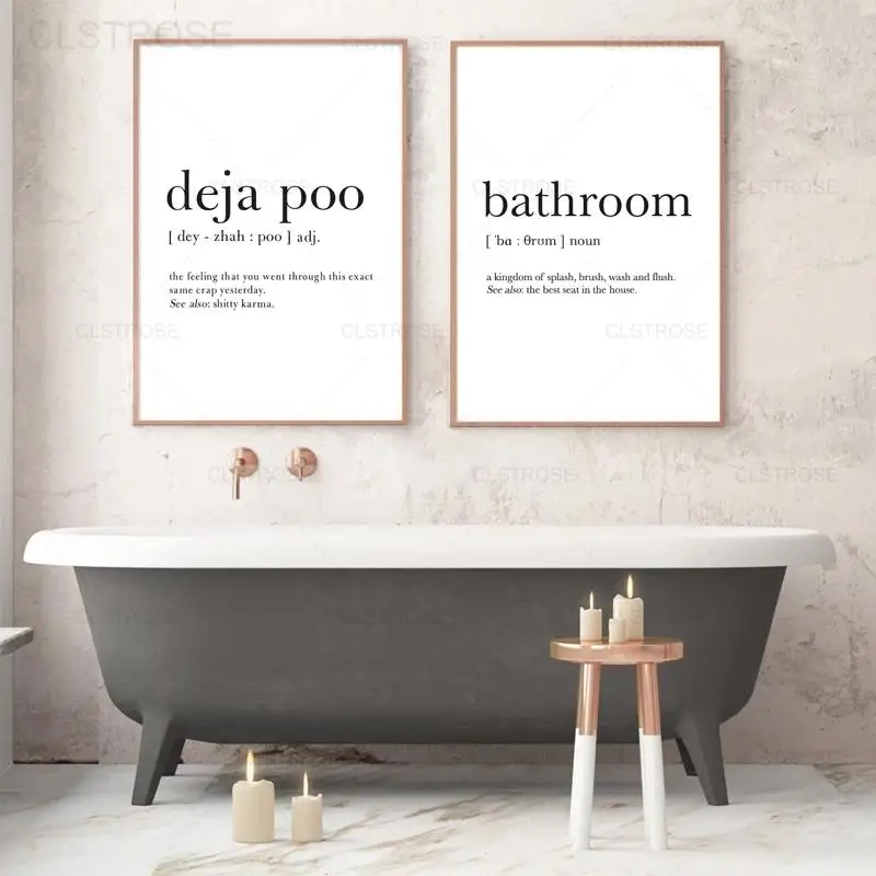

Bathroom Canvas Print Spanish Deja Poo Minimalist Poster Lexical Analysis Wall Art Pictures for Toilet Wc Spain Shop Decoration