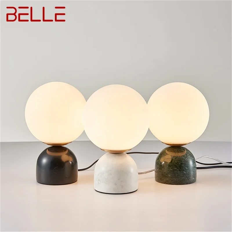 

TEMAR Nordic Table Lamp LED Vintage Glass Creative Design Marble Desk Light Modern For Home Living Room Bedroom Bedside Decor