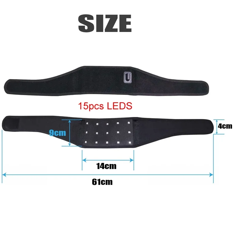Cintura per terapia con luce rossa, fascia portatile a infrarossi, uso domestico, massaggio per rilassare i muscoli, sollievo dal dolore al collo, 15/20/24 lampade_voghion.com
