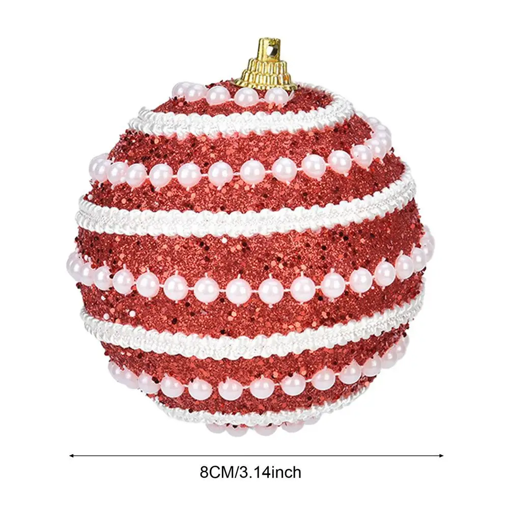 thumbnail image 1 of 1 bola navideña grande de 8 cm, irrompible, para manualidades, para colgar, de perlas, para fiestas navideñas, 1 of 5