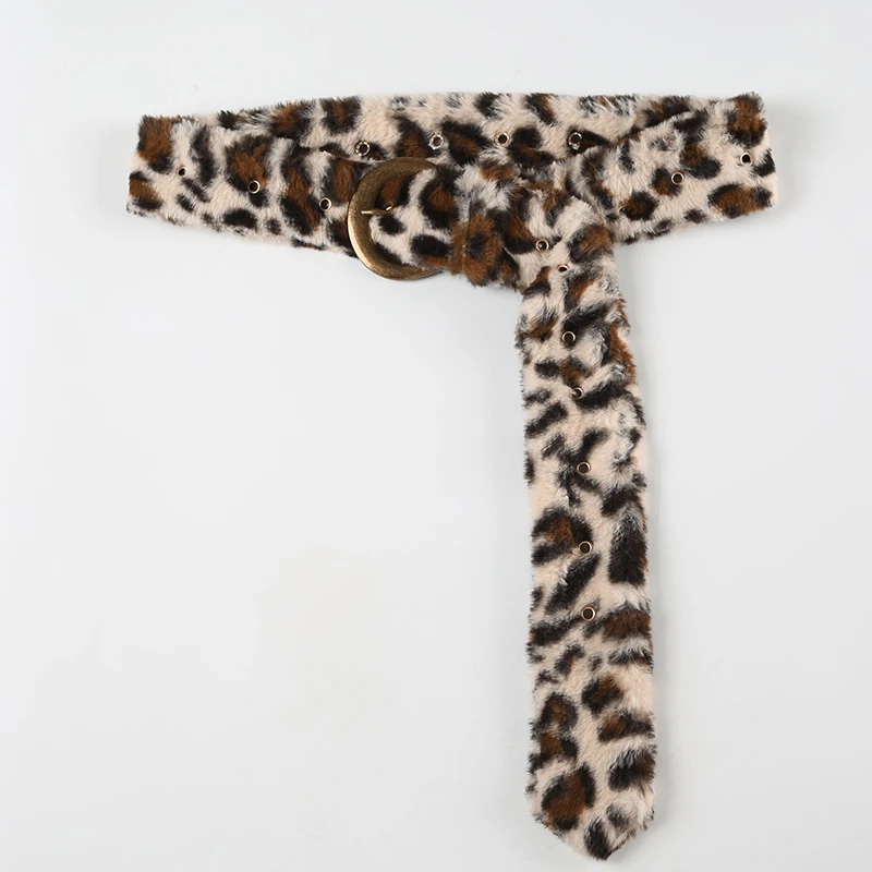 Cinturones de piel sintética de leopardo a la moda para mujer, combinables con todo, estilo callejero retro americano, accesorios elegantes y exquisitos.