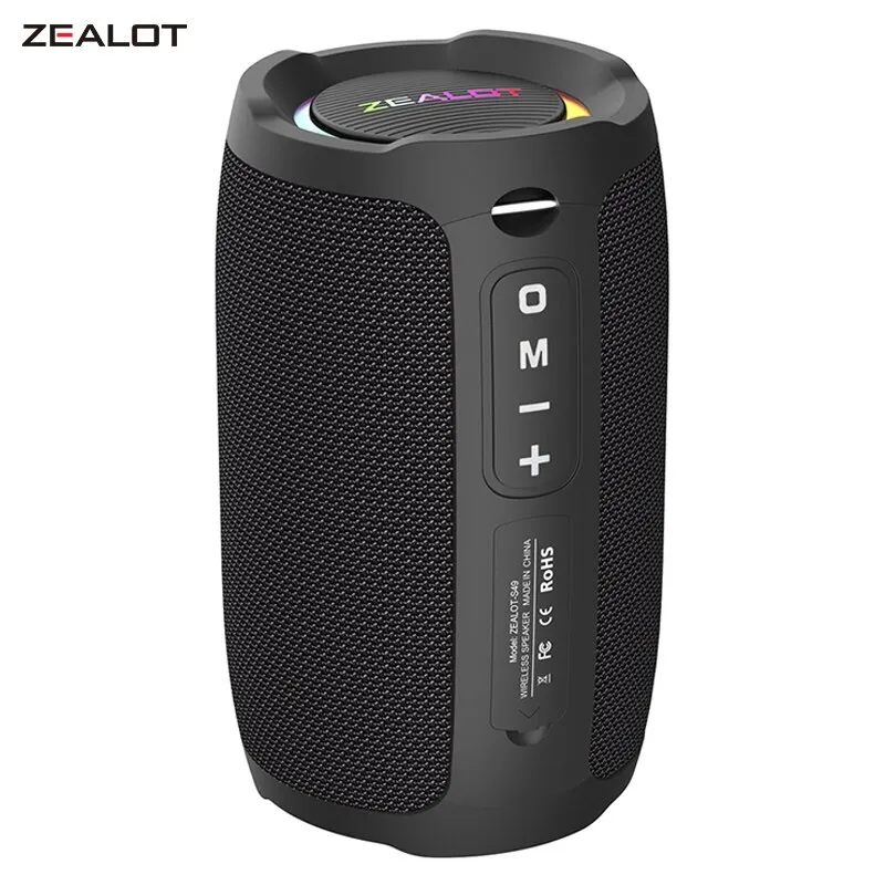 Zealot S49 Altoparlante Bluetooth Portatile 20W Ipx7 Impermeabile Potente Sound Box Bass Boost Dual Pairing Tf, Tws, Usb