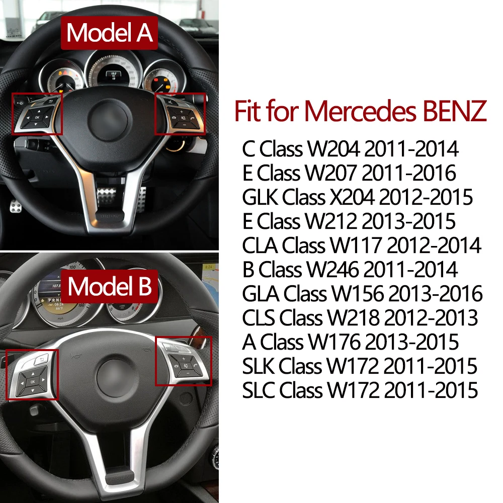 Lenkradschalter-Steuertasten, Auto-Multifunktionsschaltertasten für  Mercedes W204 W212 für Benz CE GLK-Klasse 2048210351 : : Auto &  Motorrad