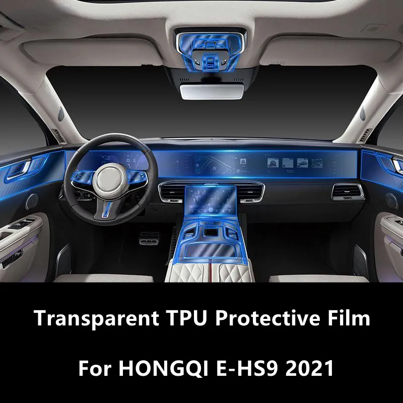 Прозрачная пленка из ТПУ для Hongqi EHS9 E-HS9 2021 2022, автомобильная внутренняя центральная консоль, приборная панель навигации, пленка против царапин