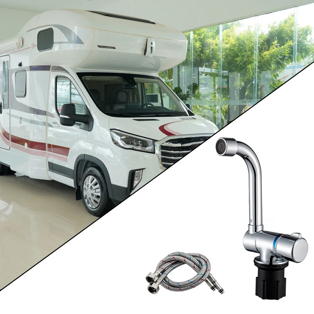 공간 절약형 물 수도꼭지, 손잡이 입구 호스, 광택 스테인리스 스틸, 1.0MPa, 33mm-38mm