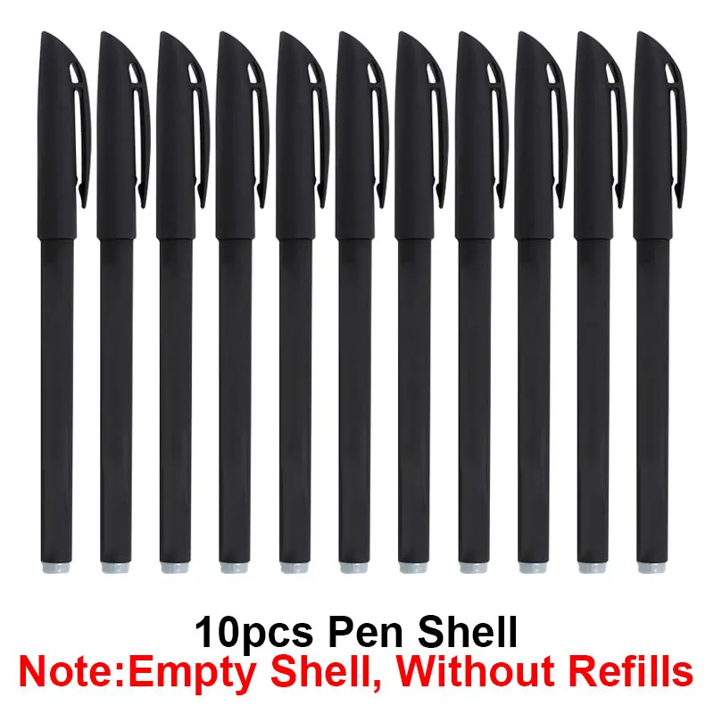 10pcs/set Empty Transparent Pen Cover Holder Gel Pen Shell Ballpoint Pen  Case Cover Simple Style