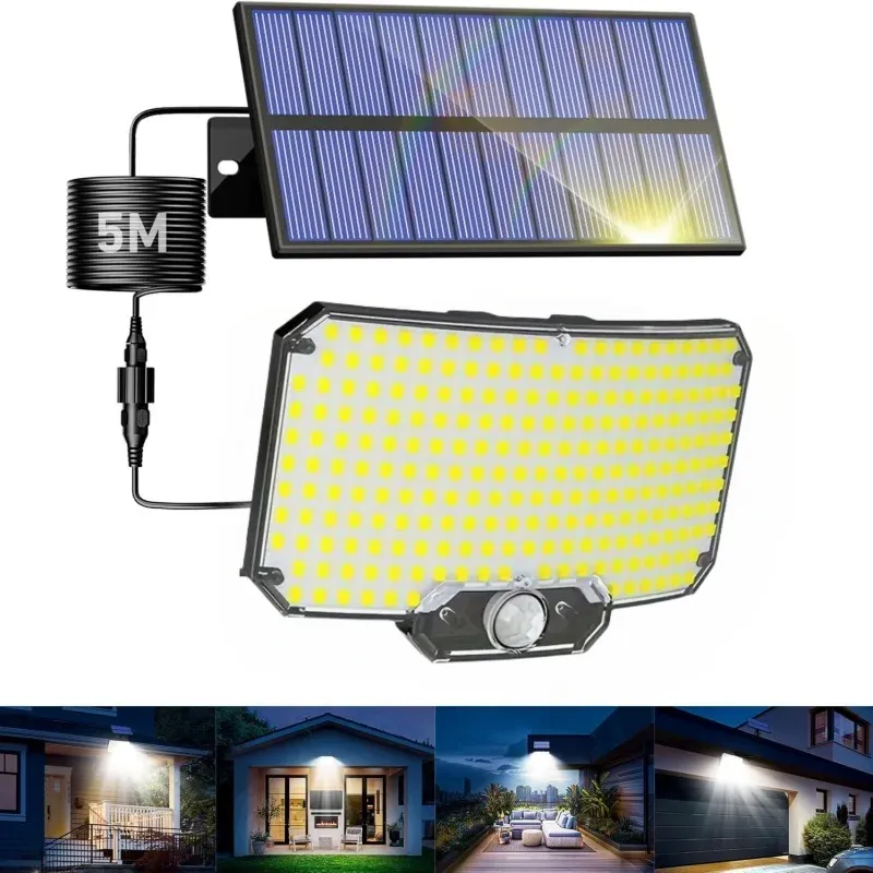 234LED Outdoor Solar Lights, Super Bright Motion Sensor Wall Lamp, with Remote Control, IP65 Waterproof Street Light, for Garden