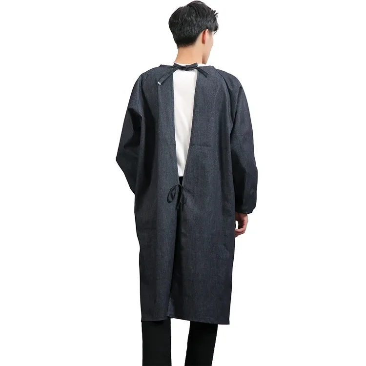 Wear-Resistant Denim Clothing Reversible Long Sleeve Vest For Men And Women With Back Strap Loose-Fit Long Skirt Casual Western
