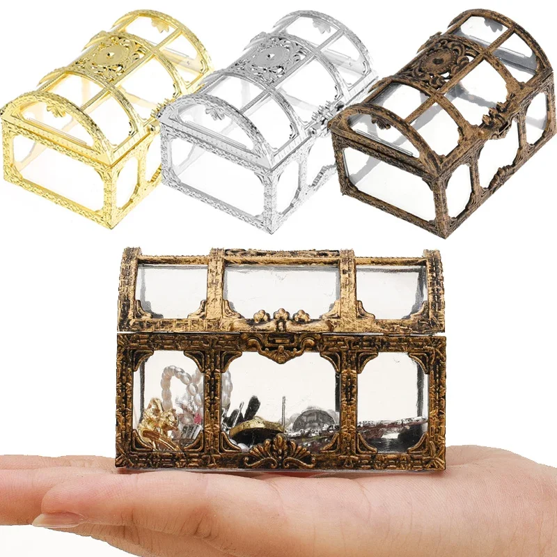 

Delicate Transparent Storage Box Candy Trinket Jewelry Case Holder Organizer Container Vintage Pirate Treasure Display Boxes