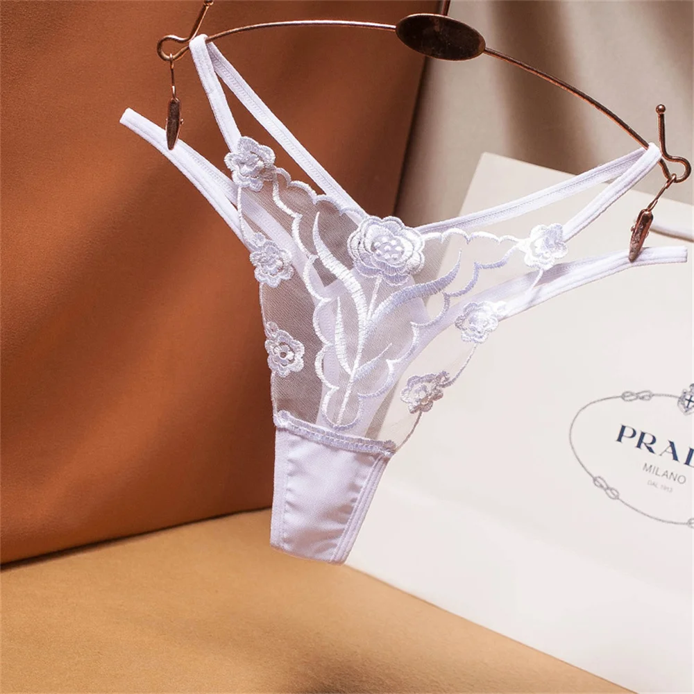 

XL XXL g string thongs Women's Panties Sexy Lingerie Plus Size Mesh Floral Transparent G-strings трусы женские Underwear Female