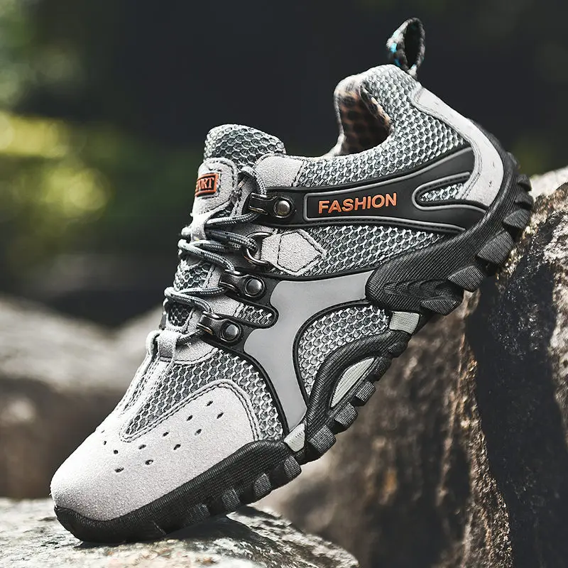 

2023 Men's Sandals Non-slip Breathable Shoes Casual Summer Hiking Mesh Outdoor Climbing Shoes Large Size 38-46 Sport Sneaker
