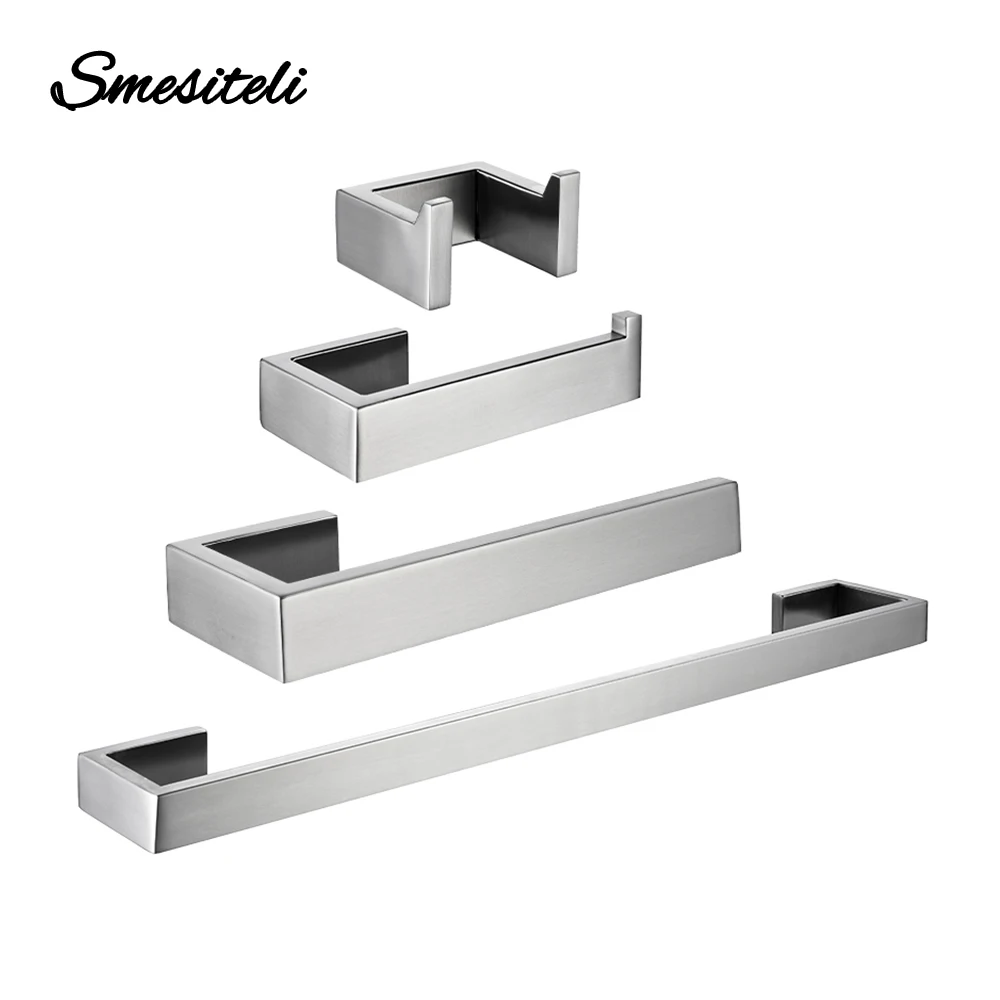 Toilet Paper Holder Towel Hooks Bathroom Accessories Kit Bar Stainless Steel Bedroom Metal Mounting Kitchen Bath Hardware Sets toilet paper holder,towel hook,bathroom hardware set,bathroom hardware accessories
