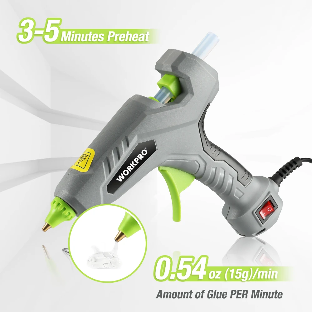 WORKPRO 60W Hot Melt Glue Gun EU Plug High Temp Heater Mini