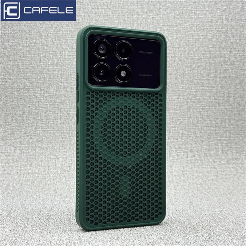 Magnetic Cooling Honeycomb Mesh Shockproof Bumper Case