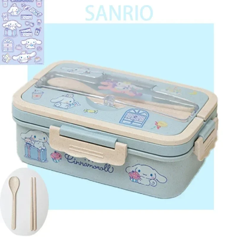 صندوق غداء MINISO Kuromi Cinnamoroll My Melody Student Compartmentalized صديق للبيئة بينتو صندوق أدوات المائدة حاوية تخزين المواد الغذائية