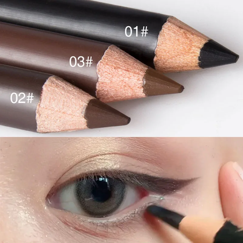 

Black Brown Eyebrow Eyeliner Pencil 2 in 1 Microblading Waterproof Eyebrow Enhancer Long-Lasting Brows Tattoo Tint Pen Cosmetics