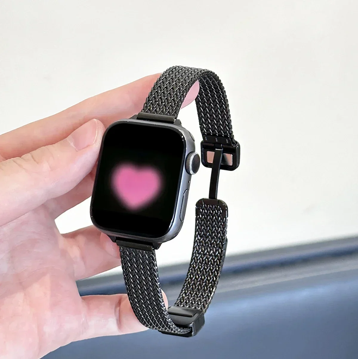 Elegant Slim Steel Bracelet Strap for Apple Watch - Women's Magnetic Loop Band