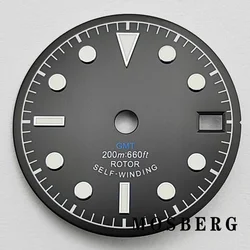 Textured White/Black Automatic Watch Dial with Hands - 28.5mm Accessory Parts (Dial I)