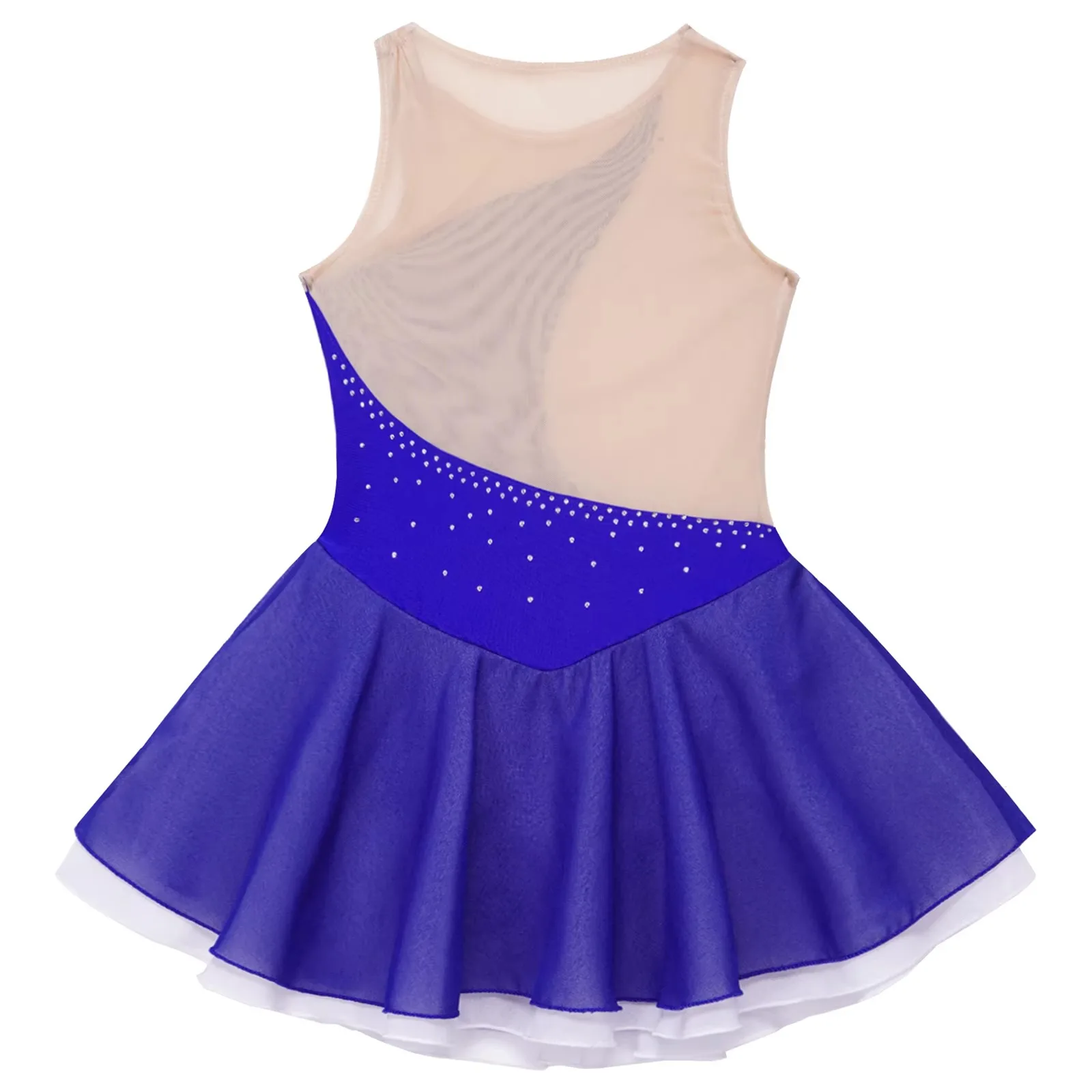 Kids Girls Rhythmic Gymnastics Artistic Figure Skating Dresses Ballet Jersey Leotard Costume Sparkly Ballerina Tutu Dance Dress