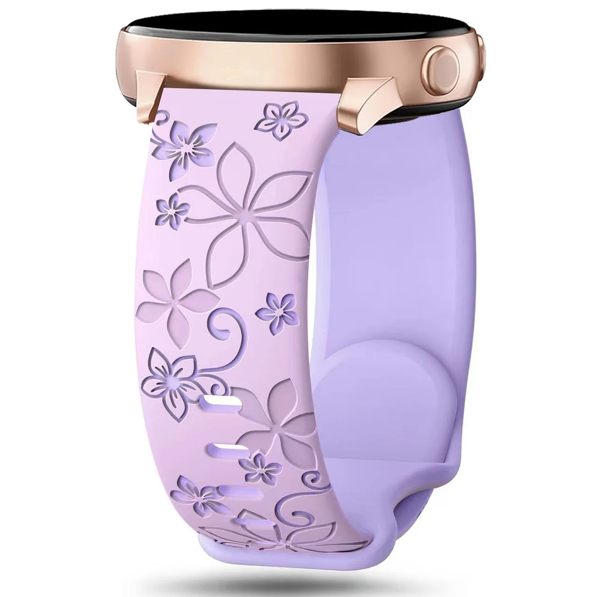 Elegant Women's Floral Soft Silicone Wristband - 20mm Universal Strap