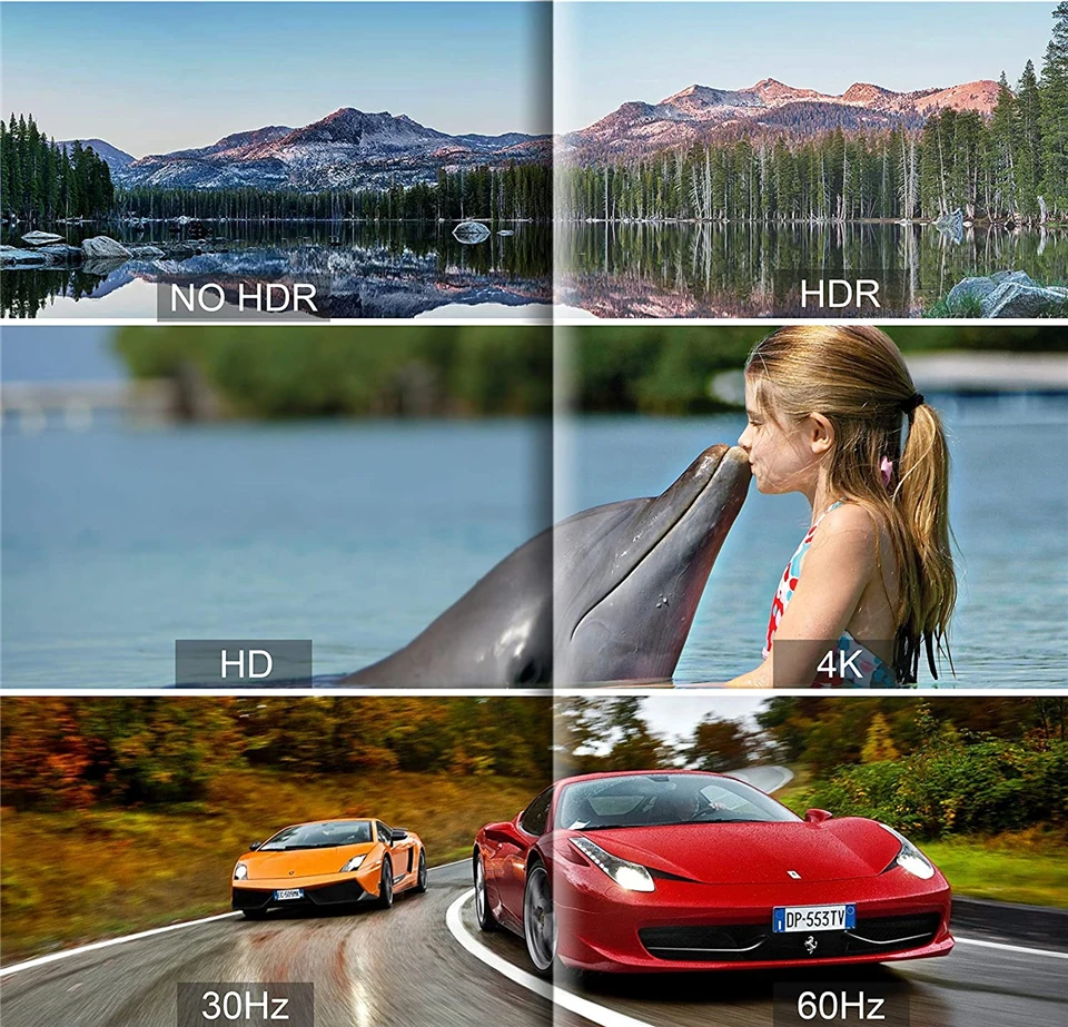 4K HDMI Splitter 1x2 HDMI 2.0 Splitter 1 in 2 out Amplifier Switch HDR HDMI2.0 for PS4 Apple TV XBox PS5
