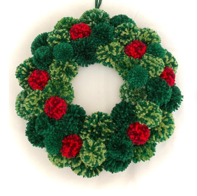 thick woolen pompoms ball wreath holiday decoration crafts 5cm wool pom pom wreath home decoration