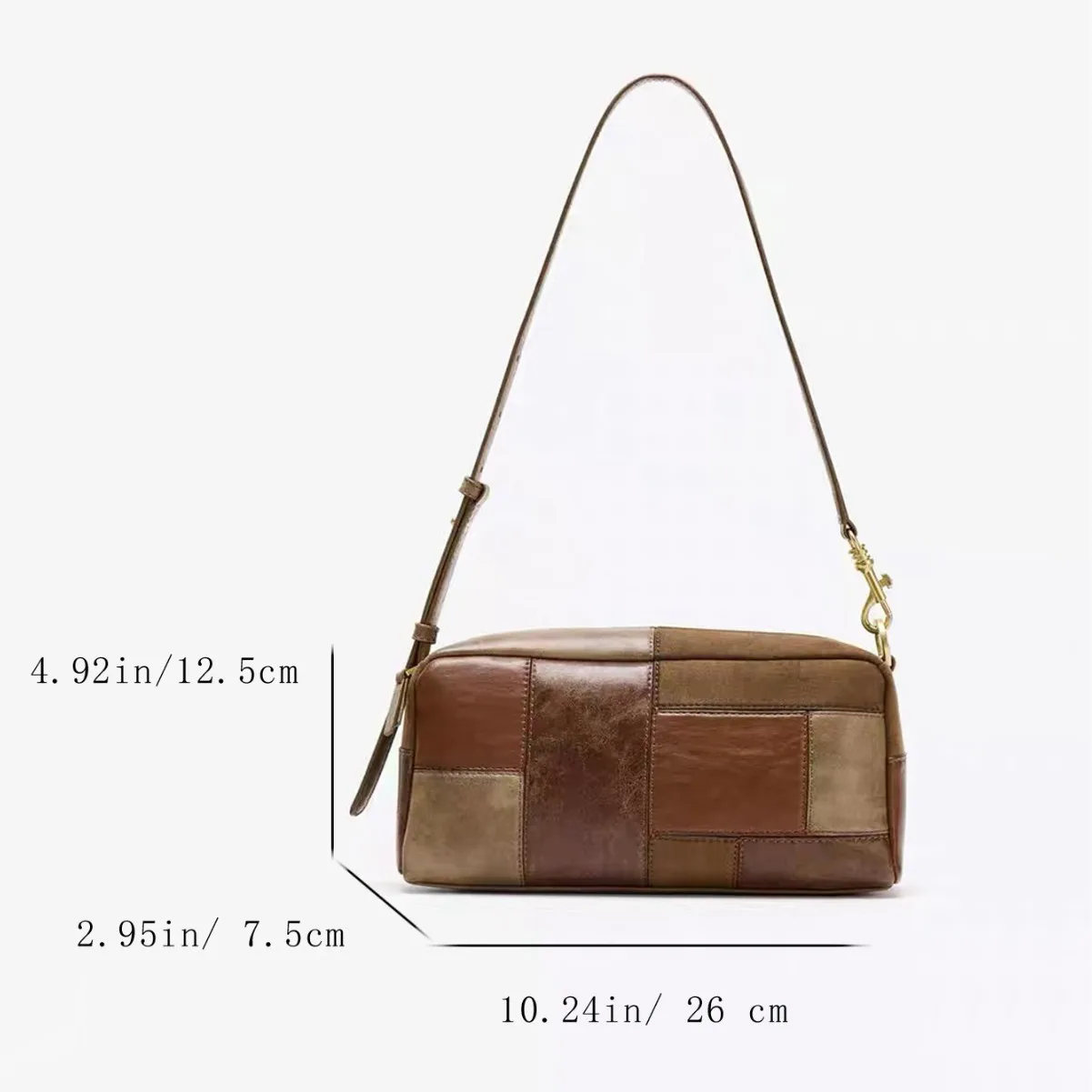 Luxury Design Retro Splicing Bowling Briefcase Shoulder Bag Woman Bags Underarm Tote Hangbag Commute Crossbody Handbags