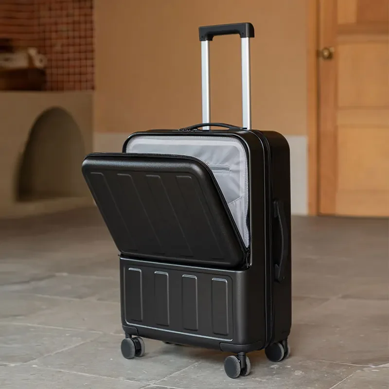 suitcase-front-opening-luggage-20-inch-cabin-carrier-travel-bag-usb-charging-lightweight-suitcases-travel-password-trolley-case