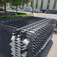 Security Black Metal Steel Picket Fence Outdoor Garden Galvanized Steel Fence Panels 2