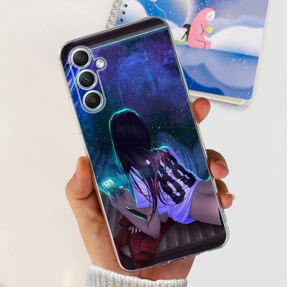 Cute Cat & Flower Design Soft TPU Silicone Clear Phone Case - Luxury Bumper Cover