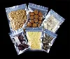 Flat Bottom Clear Front Aluminum Foil Zipper Bag Plastic Resealable Candy Snack Sugar Powder Spice Coffee Beans Storage Pouches 4