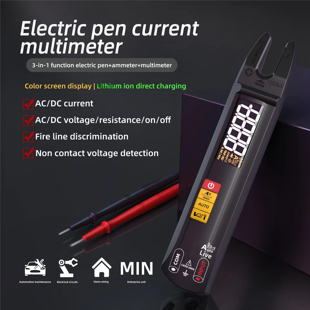 

BSIDE Digital Clamp Meter Fork DC/AC 600A Professional Ammeter Pliers T-RMS Current OpenJaw Electrical Tester Auto Multimeter