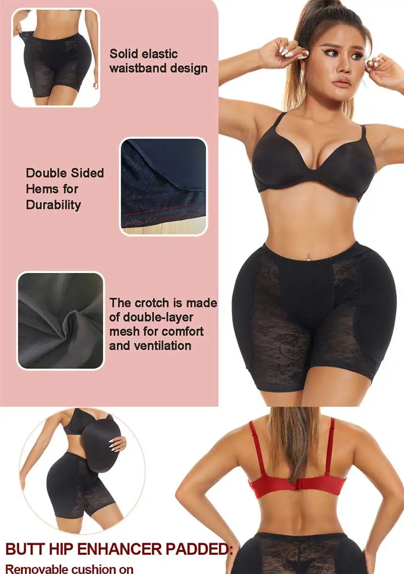 plus size shapewear LAZAWG Women Low Waist Hip Enhancer Shaper Fake Ass Panties Foam Padded Butt Lifter Booty Underpants Women Cotton Shapewear spanx shapewear