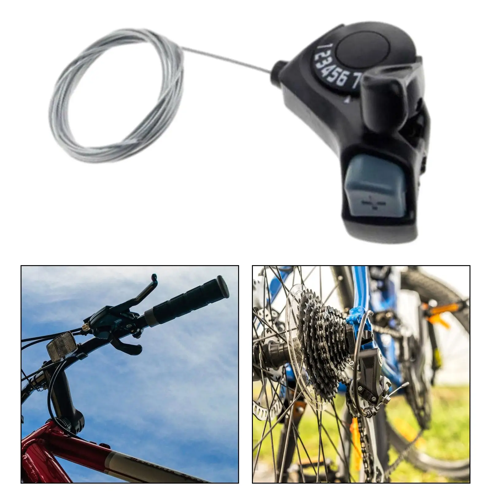 Bicycle Shift Lever Bike Shifters 7 Rate Cycle Modification Bike Thumb Gear Shifter Cycle Brake Lever for Bicycle Commute Bikes Mountain