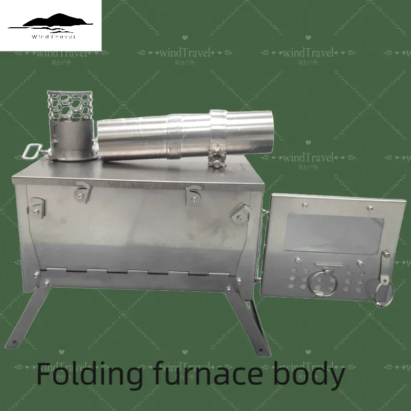 WT−Star−Ti 折り畳みチタン薪ストーブ未使用品 3面ガラス Wt star-tiチタン合金折りたたみ薪ストーブ,ストーブ,暖房,ハイキング