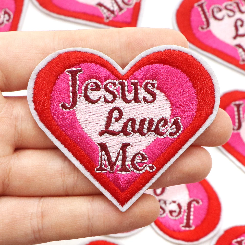 3 teil/los Jesus lieben mich Brief Patch iron auf Stick flecken DIY Kleidung Applikation für T-Shirt Jeans DIY Handwerk liefert Aufkleber