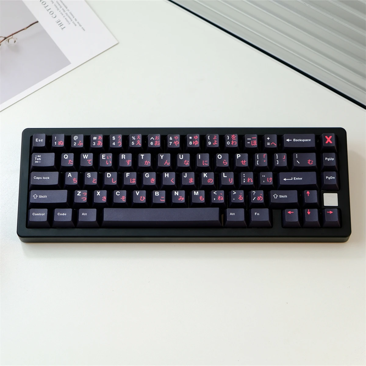 Chaves Gmk Wob Preto Vermelho Japonês Keycaps Cereja Perfil Pbt Tintura Sublimação Teclado Mecânico para mx Switch 129 - Imagem 2