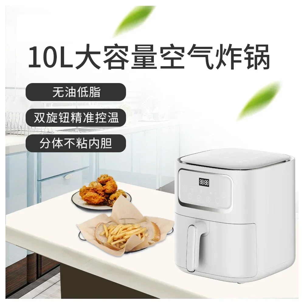 10L Smart Electric Air Fryers Large Capacity Automatic Household Multi 360°Baking LED Touchscreen Deep Fryer Without Oil 220V 2