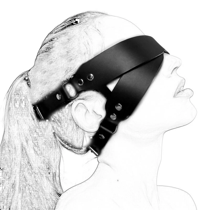 Punk Cross Blindfolds Masks PU Leather Half Face Mask Cosplay Costume Accessory Women's Sexy Masquerade Parties Clothing Bondage Gear SM Products_voghion.com